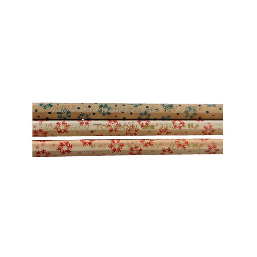 3 Tombow Snowflake pencils 3312 HB - Made in Japan Vintage High Quality - Picture 2 of 5